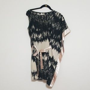 Hello Miss Asymmetrical Black and Beige Cocktail